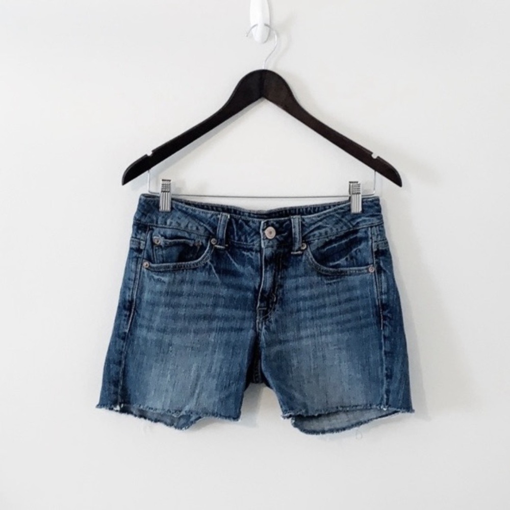 AMERICAN EAGLE Denim STRETCH Shorts Cutoffs “Boy Fit” Size: 4 Ready to Ship